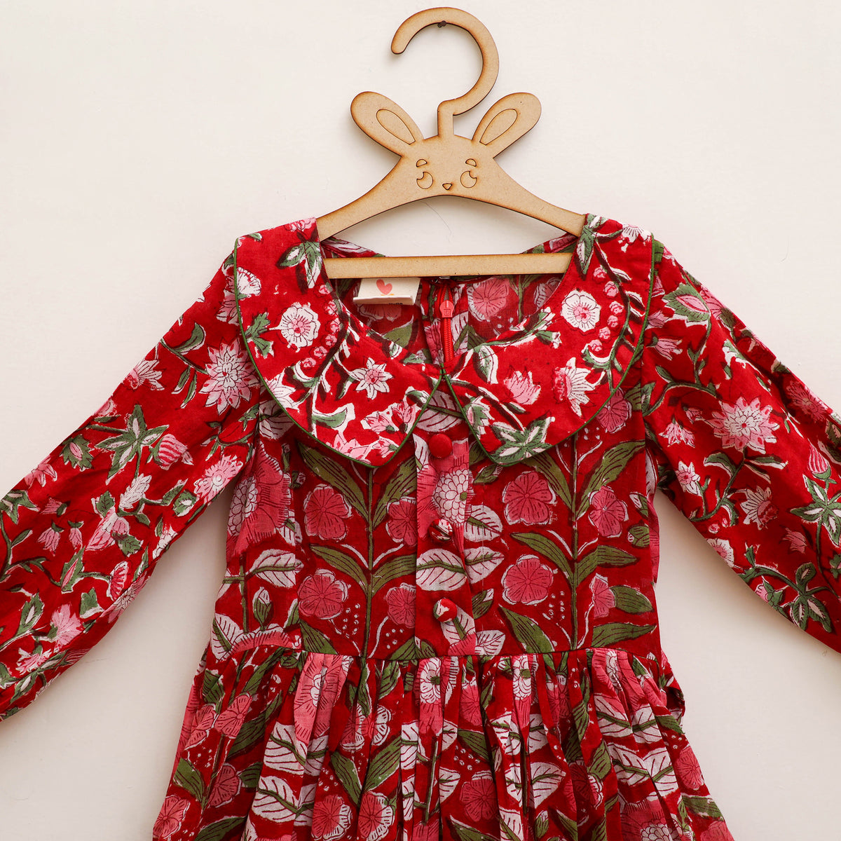 Pure Cotton Girls Frock Dress in Sanganeri Floral Prints (3-4 Years) 28