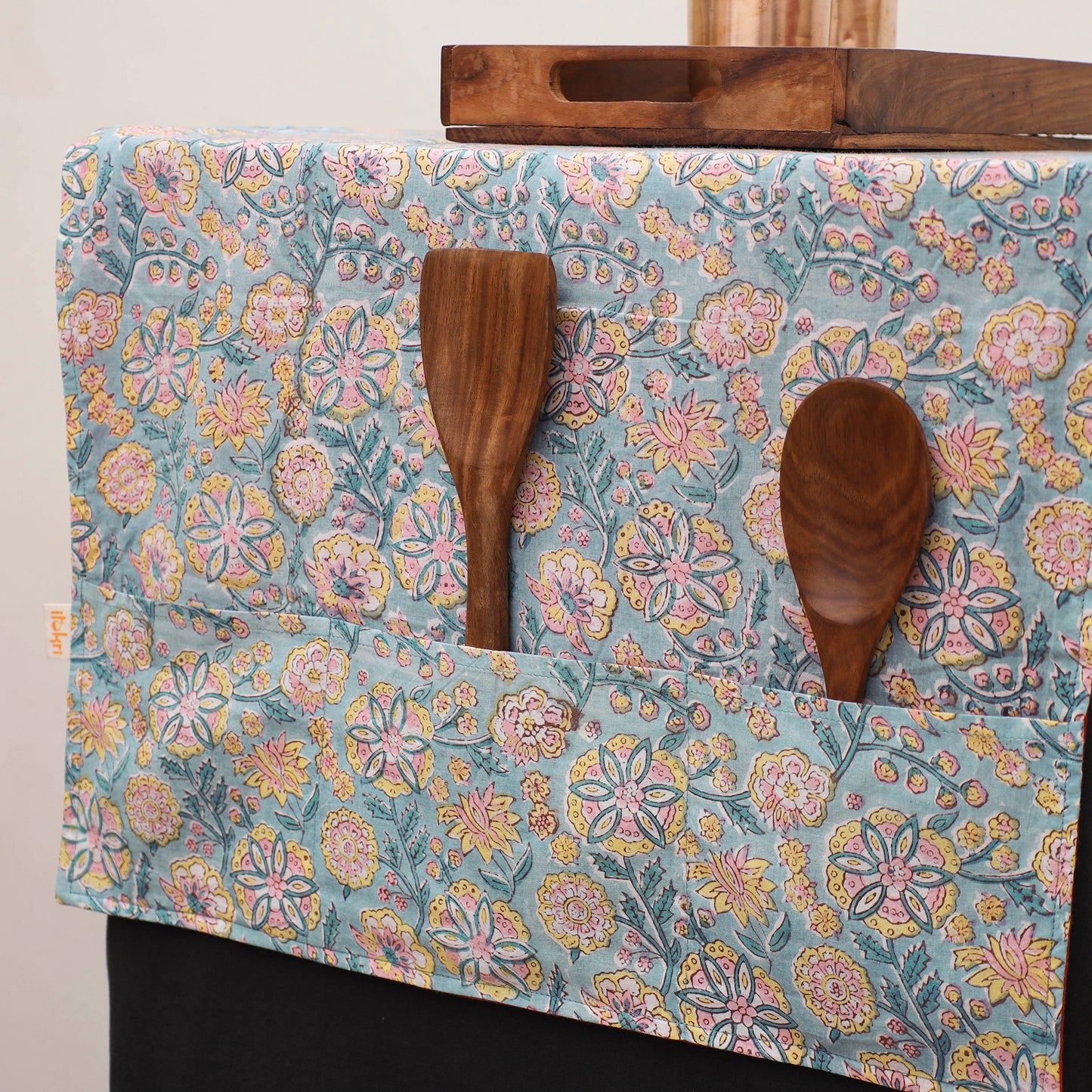 Handmade Fridge Top Cover with Multiple Pockets 64