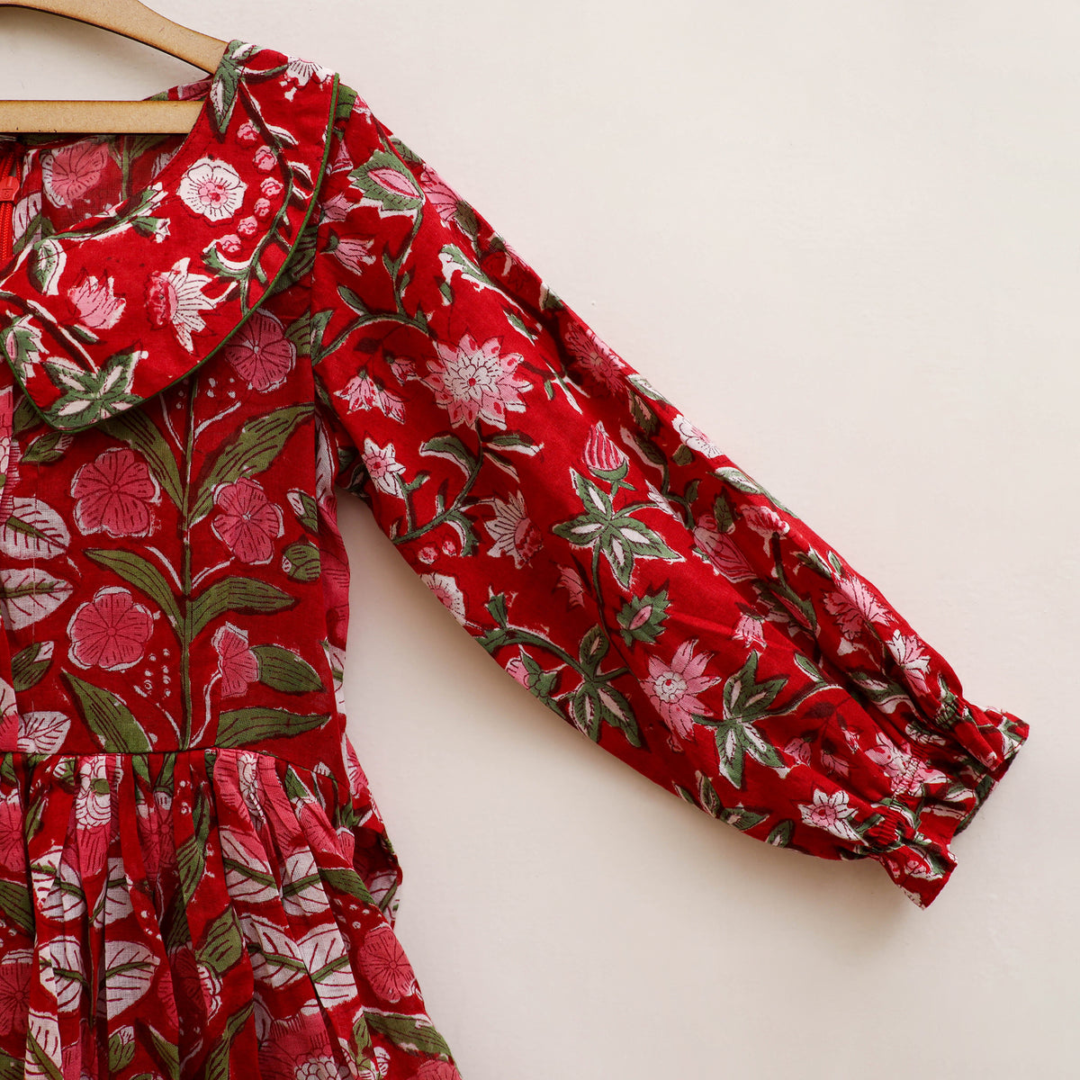 Pure Cotton Girls Frock Dress in Sanganeri Floral Prints (3-4 Years) 28