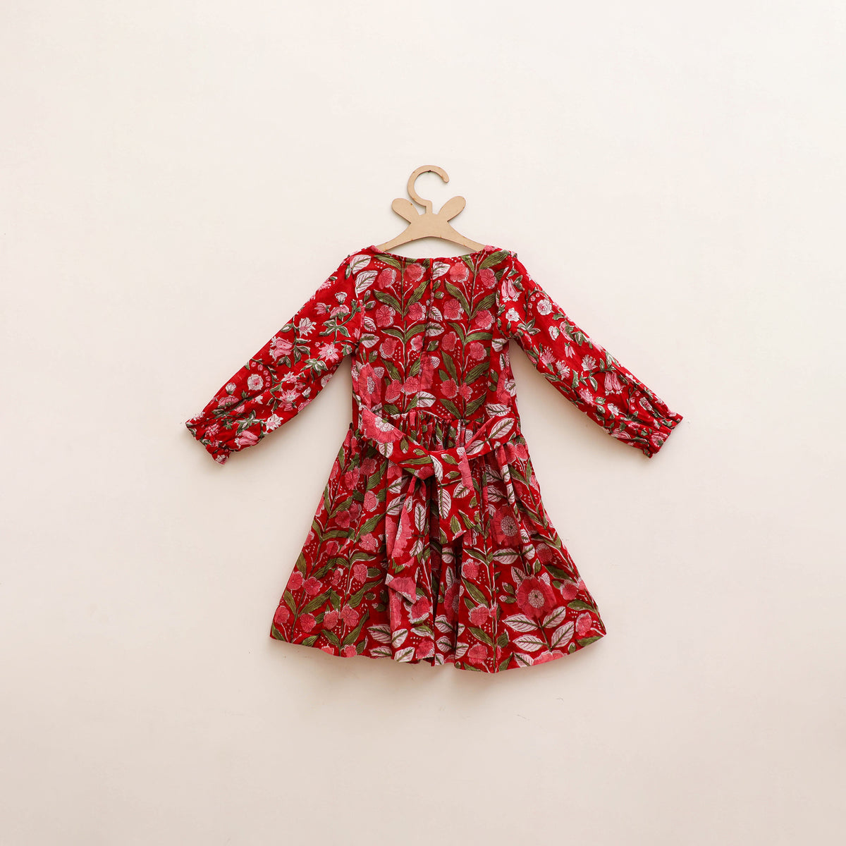 Pure Cotton Girls Frock Dress in Sanganeri Floral Prints (3-4 Years) 28