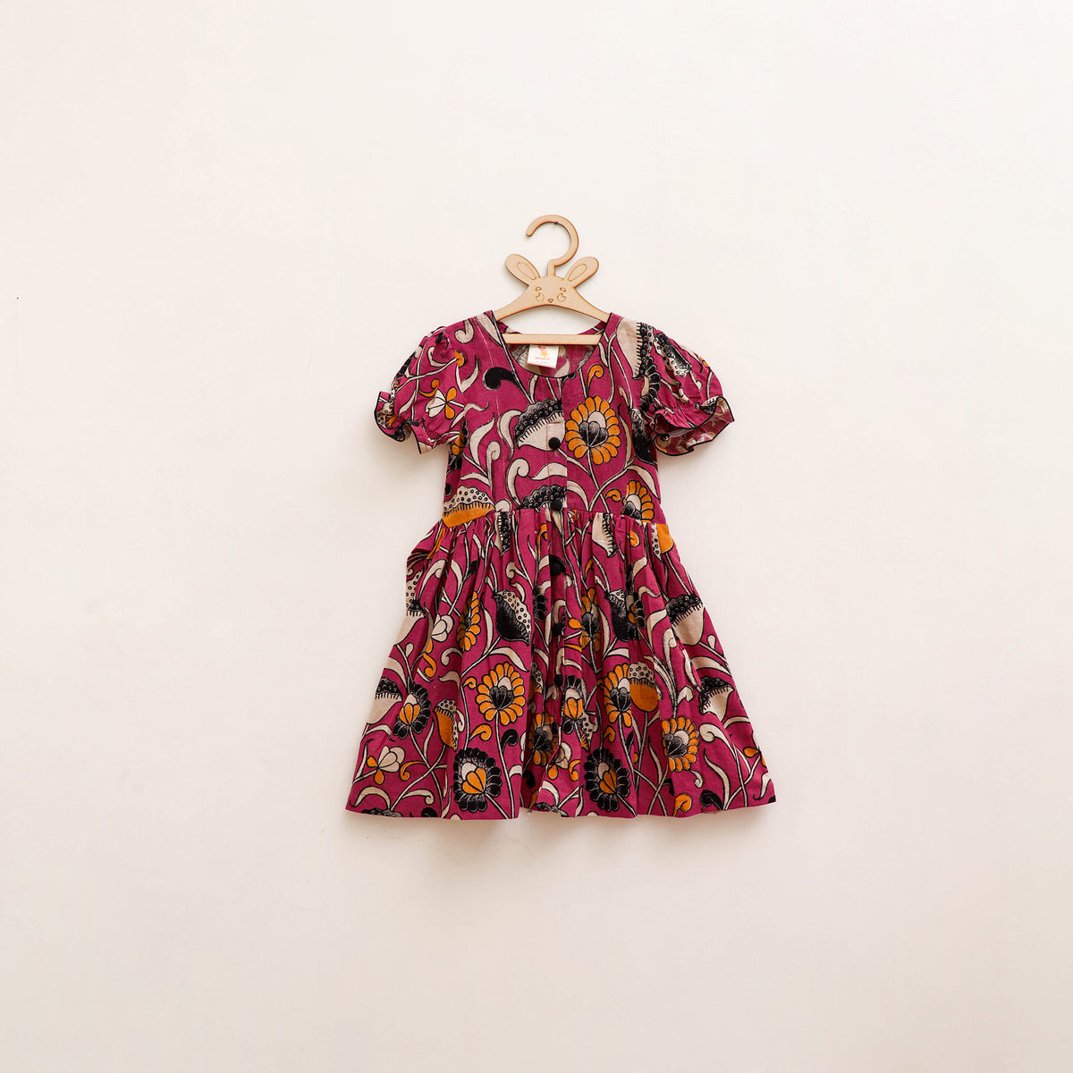Pure Cotton Girls Frock Dress in Kalamkari Prints (3-4 Years) 29
