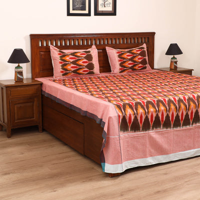Pochampally Ikat Weave Cotton Double Bedsheet Set (108 x 90 in) 42