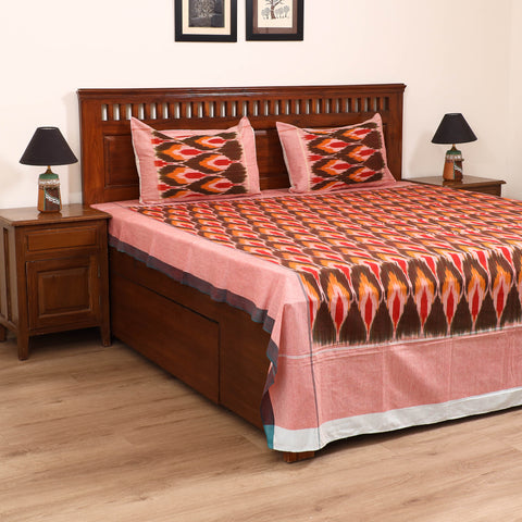 Pochampally Ikat Weave Cotton Double Bedsheet Set (108 x 90 in) 42