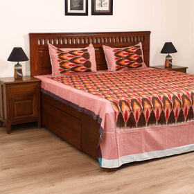 Pochampally Ikat Weave Cotton Double Bedsheet Set (108 x 90 in) 42