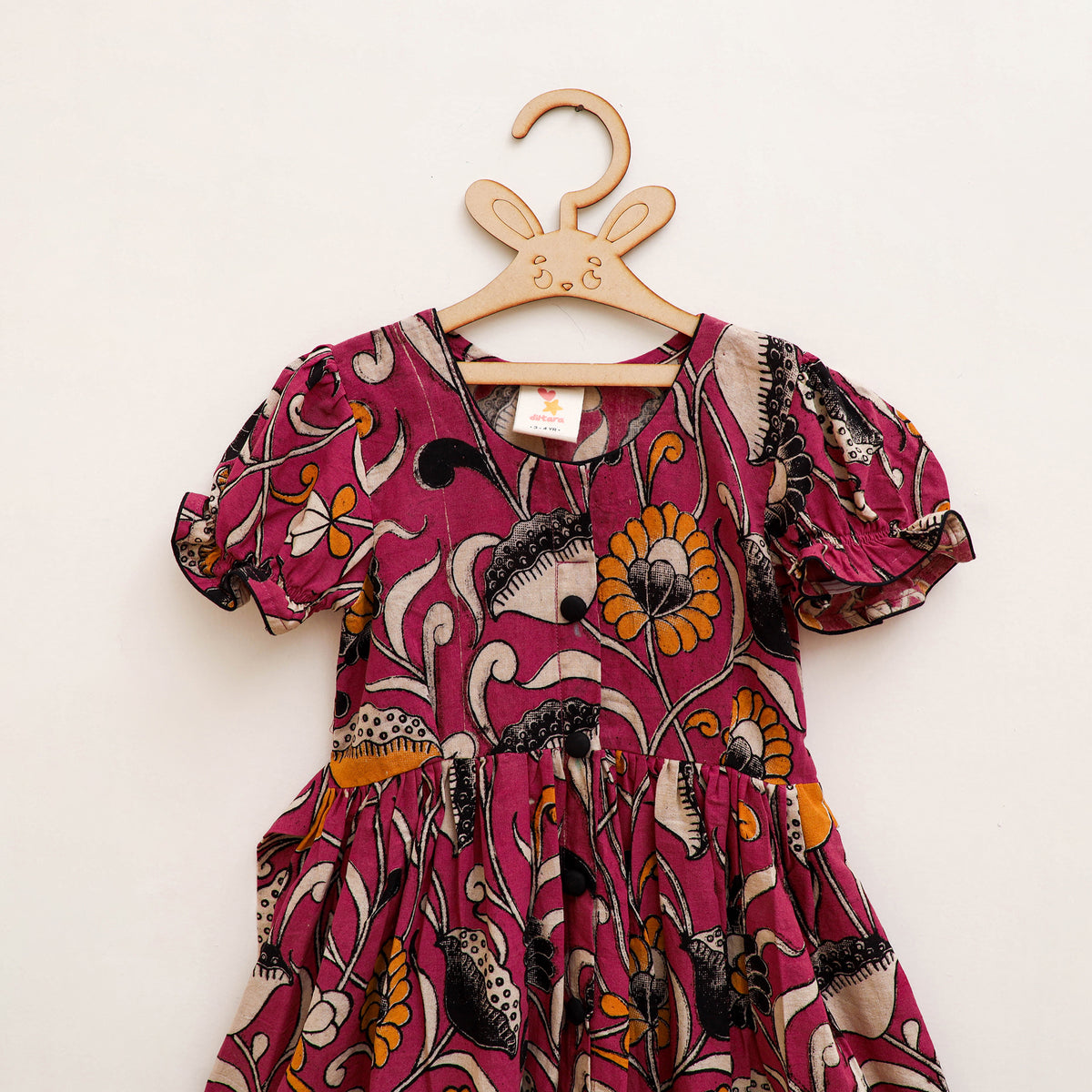 Pure Cotton Girls Frock Dress in Kalamkari Prints (3-4 Years) 29