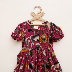 Pure Cotton Girls Frock Dress in Kalamkari Prints (3-4 Years) 29