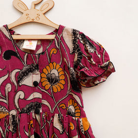 Pure Cotton Girls Frock Dress in Kalamkari Prints (3-4 Years) 29