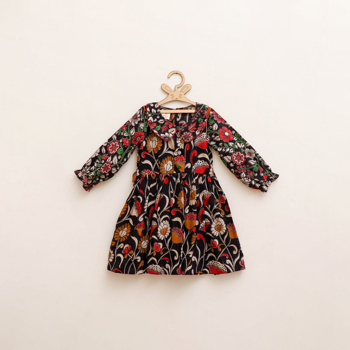 Pure Cotton Girls Frock Dress in Kalamkari Prints (3-4 Years) 30