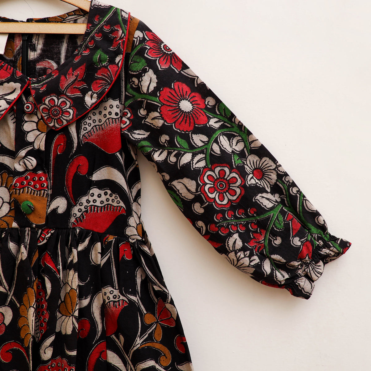 Pure Cotton Girls Frock Dress in Kalamkari Prints (3-4 Years) 30