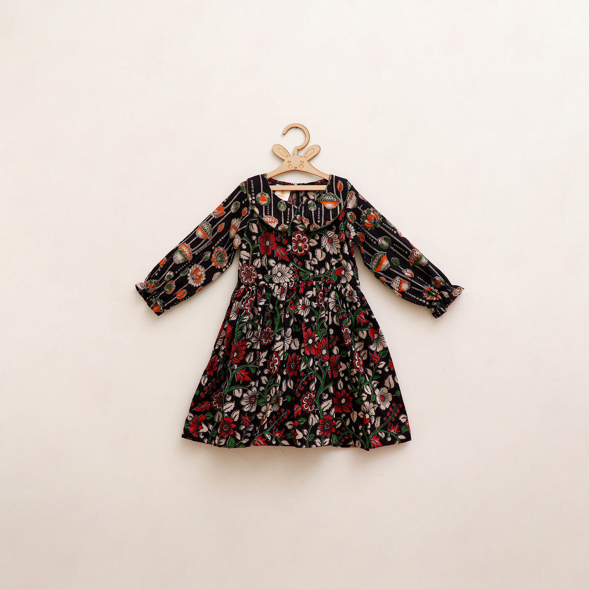 Pure Cotton Girls Frock Dress in Kalamkari Prints (3-4 Years) 31