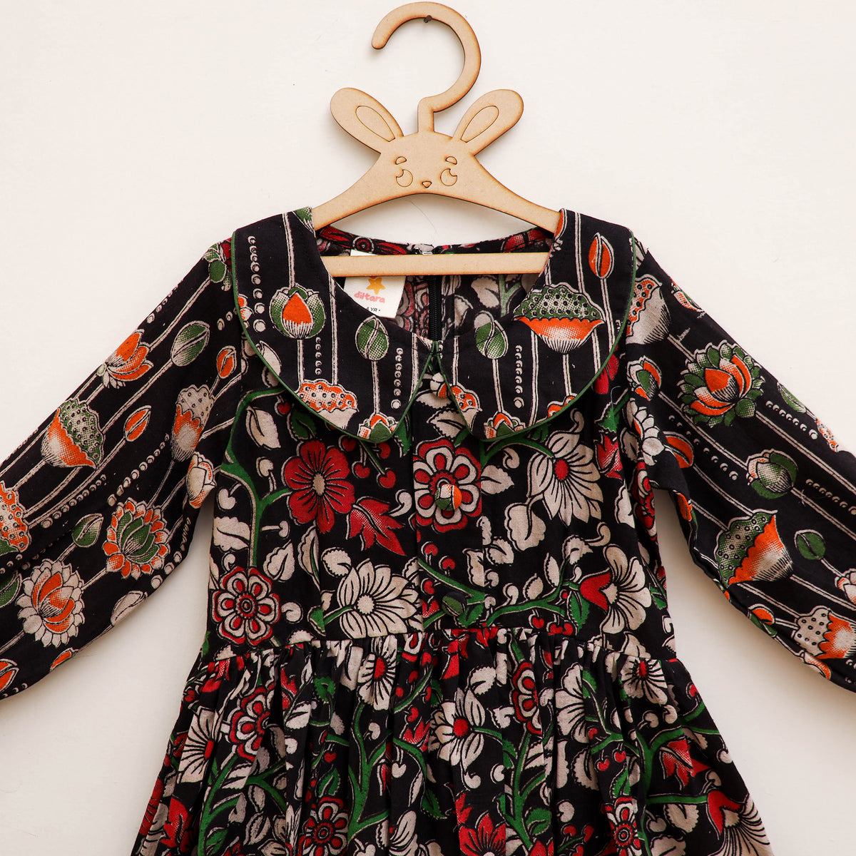 Pure Cotton Girls Frock Dress in Kalamkari Prints (3-4 Years) 31