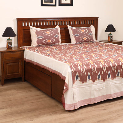 Pochampally Ikat Weave Cotton Double Bedsheet Set (108 x 90 in) 44