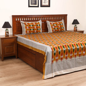Pochampally Ikat Weave Cotton Double Bedsheet Set (108 x 90 in) 45