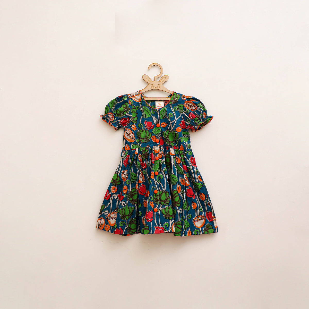 Pure Cotton Girls Frock Dress in Kalamkari Prints (3-4 Years) 33