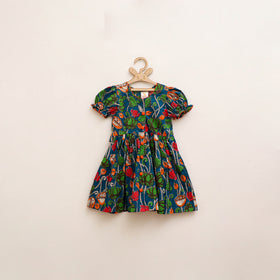 Pure Cotton Girls Frock Dress in Kalamkari Prints (3-4 Years) 33
