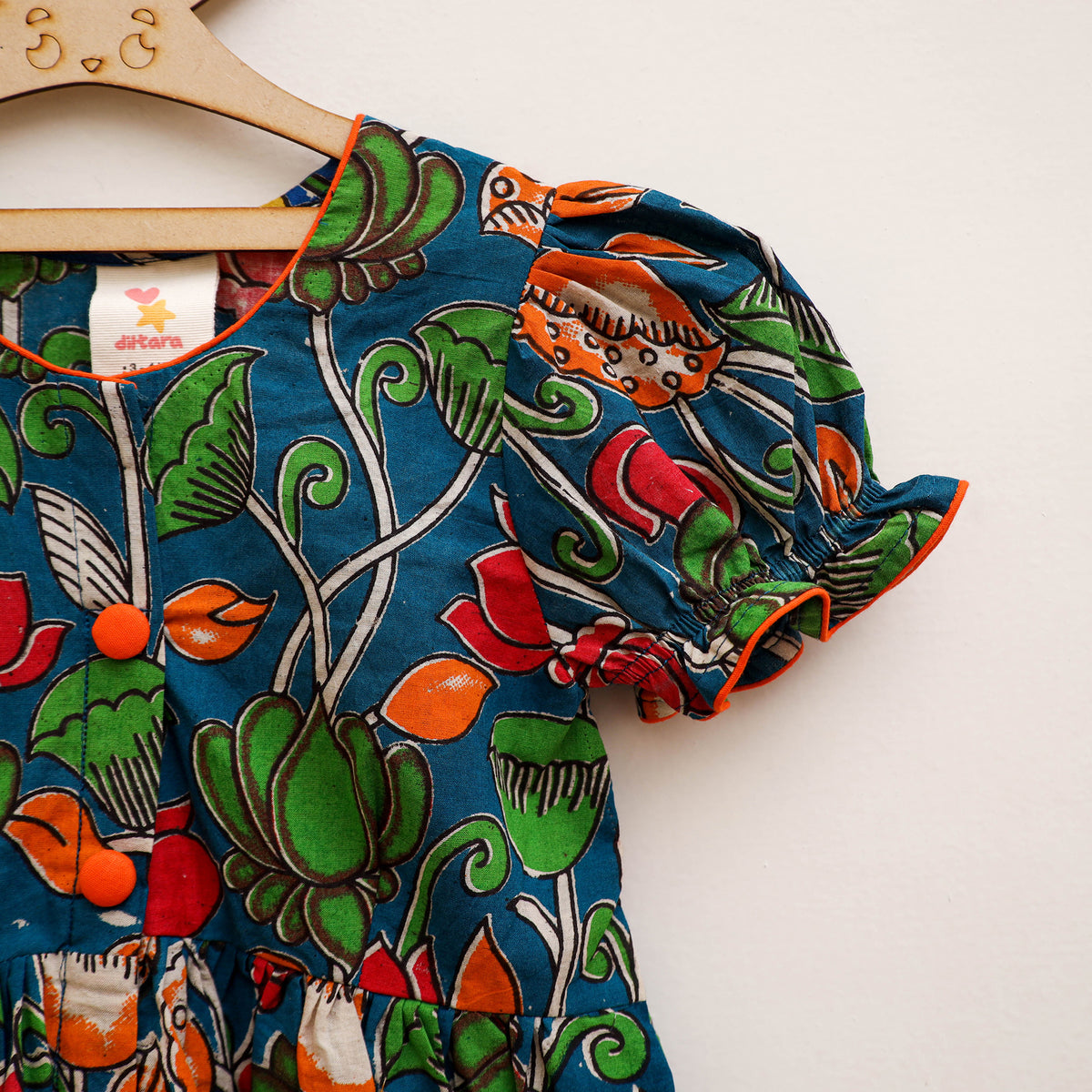 Pure Cotton Girls Frock Dress in Kalamkari Prints (3-4 Years) 33