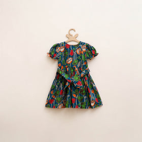 Pure Cotton Girls Frock Dress in Kalamkari Prints (3-4 Years) 33