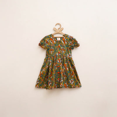 Pure Cotton Girls Frock Dress in Kalamkari Prints (3-4 Years) 34
