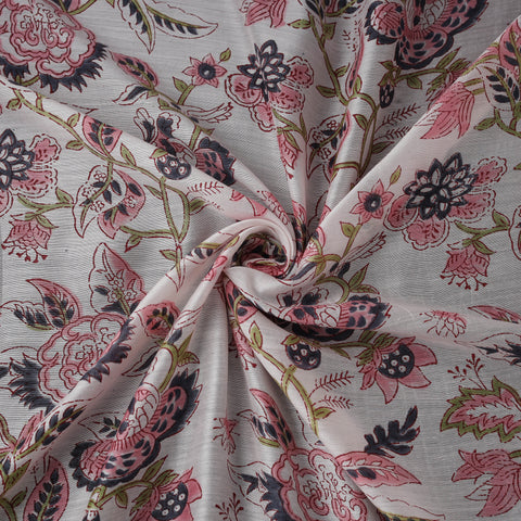Sanganeri Hand Block Print Modal Silk Fabric 09