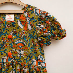 Pure Cotton Girls Frock Dress in Kalamkari Prints (3-4 Years) 34