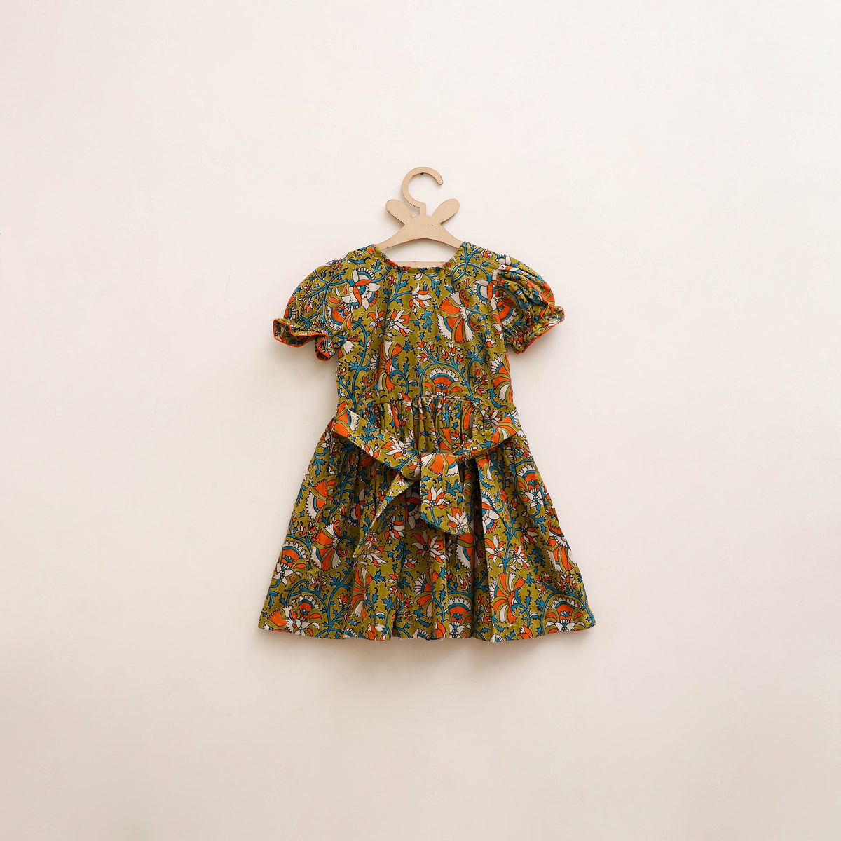 Pure Cotton Girls Frock Dress in Kalamkari Prints (3-4 Years) 34