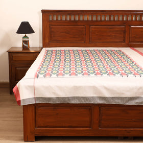 Pochampally Ikat Weave Cotton Single Bedsheet (90 x 60 in) 01