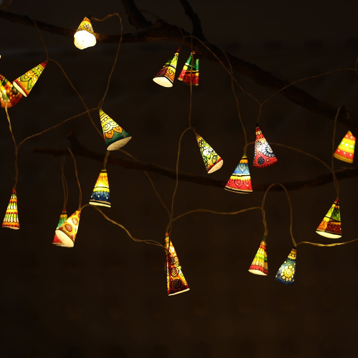 Handpainted Tholu Bommalata Leather Decorative LED Fairy Light (Assorted) 01