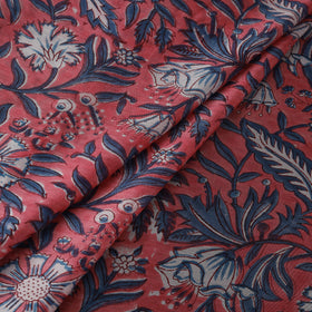 Pink - Sanganeri Hand Block Print Modal Silk Fabric 10