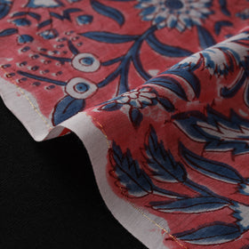 Pink - Sanganeri Hand Block Print Modal Silk Fabric 10