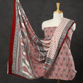 3pc Bagh Print Cotton Dress Material Set