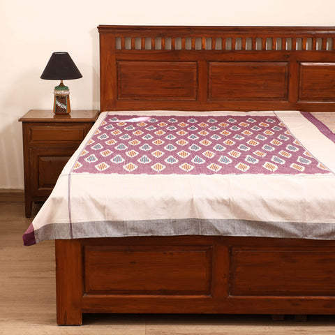 Pochampally Ikat Weave Cotton Single Bedsheet (90 x 60 in) 03