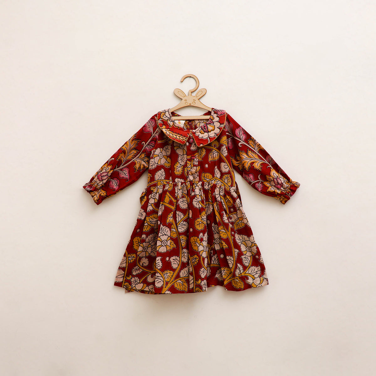 Pure Cotton Girls Frock Dress in Kalamkari Prints (3-4 Years) 37