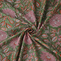 Green - Sanganeri Hand Block Print Modal Silk Fabric 11