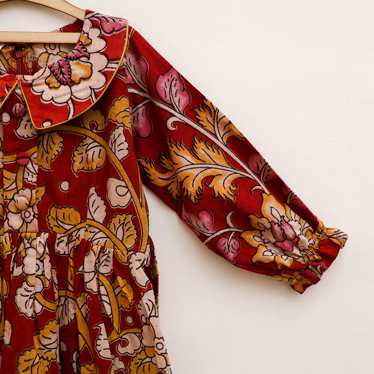 Pure Cotton Girls Frock Dress in Kalamkari Prints (3-4 Years) 37