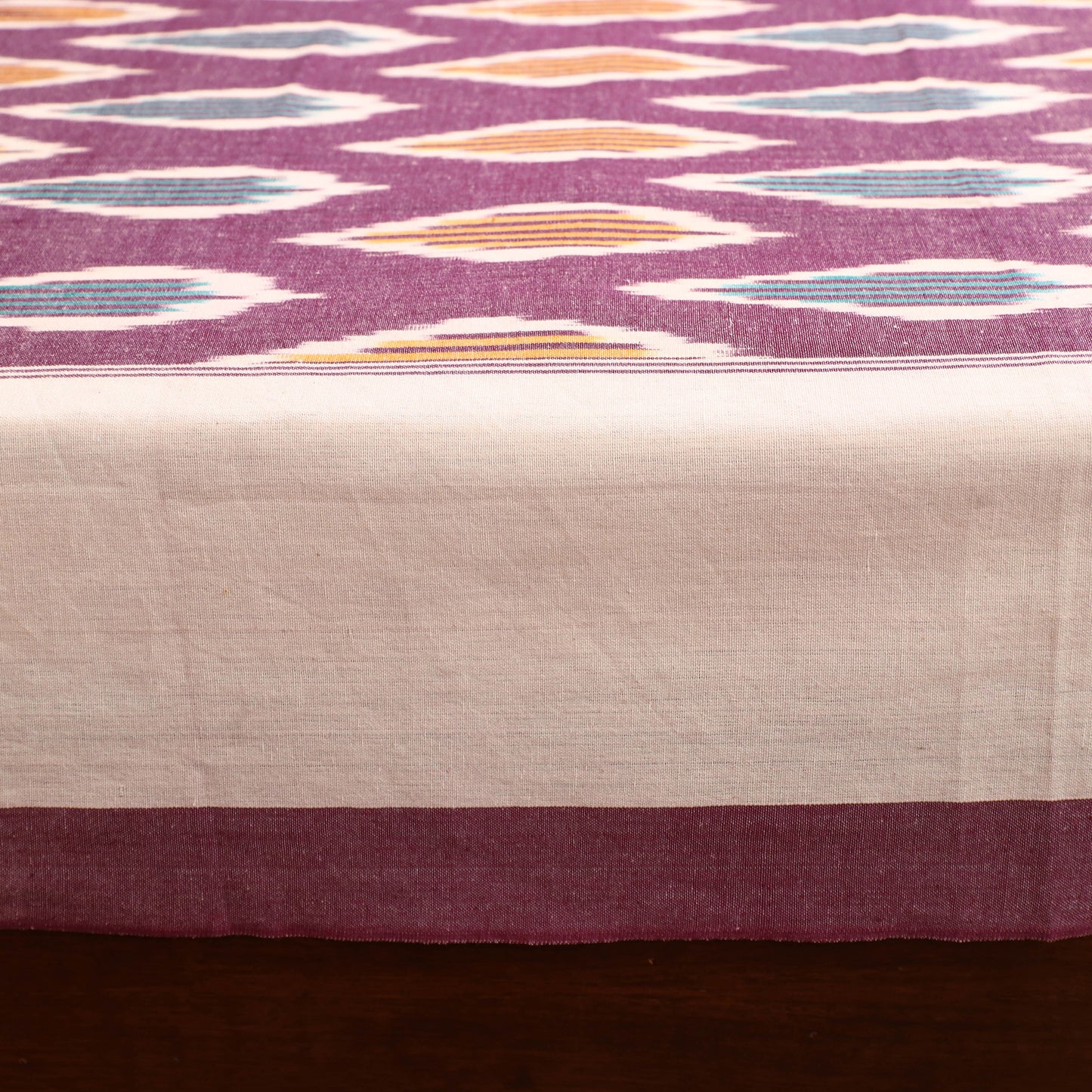 Pochampally Ikat Weave Cotton Single Bedsheet (90 x 60 in) 03