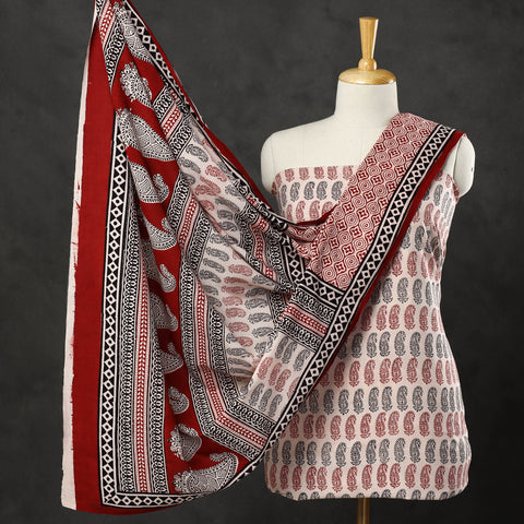  3pc Bagh Print Cotton Dress Material Set