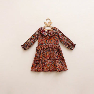 Pure Cotton Girls Frock Dress in Kalamkari Prints (3-4 Years) 38