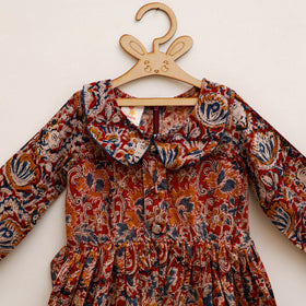 Pure Cotton Girls Frock Dress in Kalamkari Prints (3-4 Years) 38