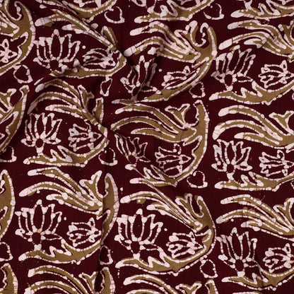 Brown - Hand Batik Printed Cotton Precut Fabric (1.5 meter) 05