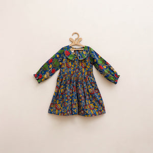 Blue - Pure Cotton Girls Frock Dress in Kalamkari Prints (3-4 Years) 40