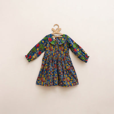 Pure Cotton Girls Frock Dress in Kalamkari Prints (3-4 Years) 40