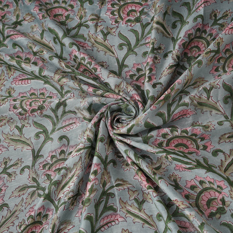 Sanganeri Hand Block Print Modal Silk Fabric 14