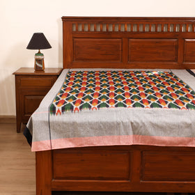 Pochampally Ikat Weave Cotton Single Bedsheet (90 x 60 in) 07
