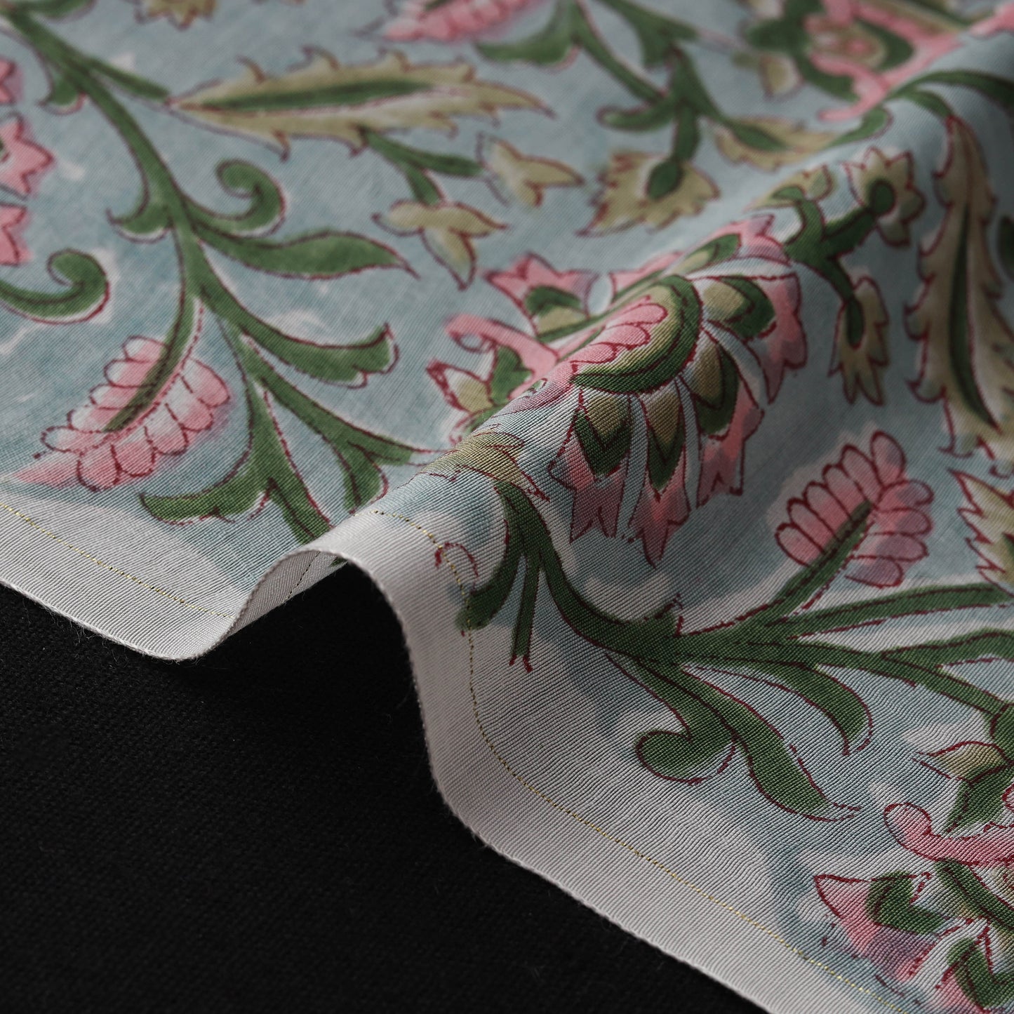 Sanganeri Hand Block Print Modal Silk Fabric 14