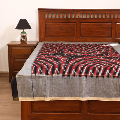 Pochampally Ikat Weave Cotton Single Bedsheet (90 x 60 in) 09