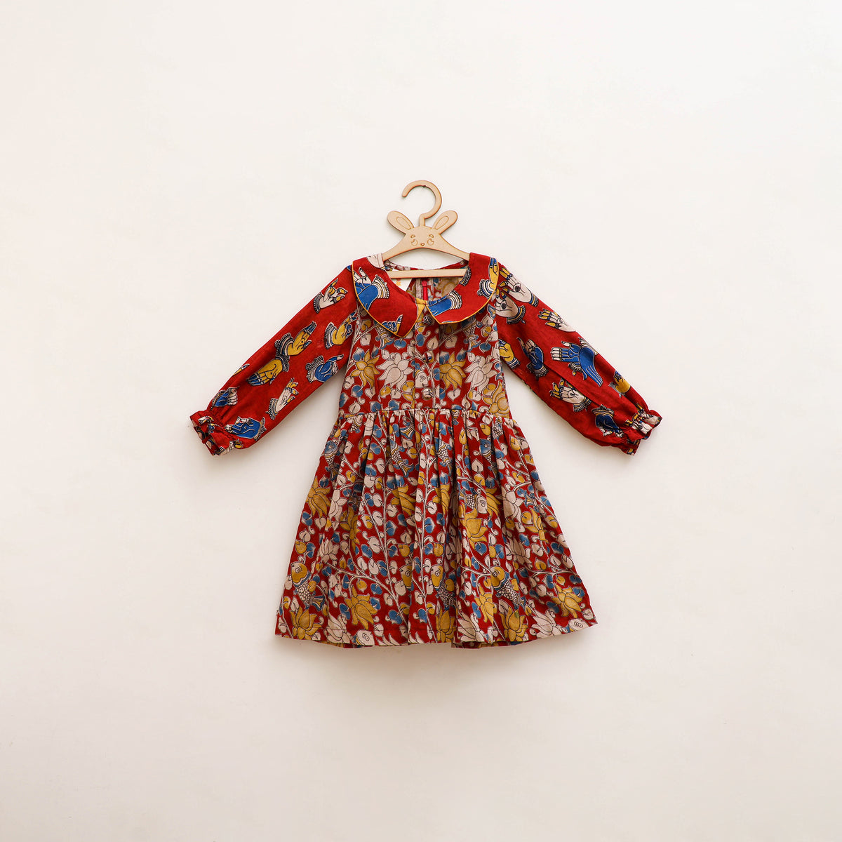 Pure Cotton Girls Frock Dress in Kalamkari Prints (3-4 Years) 42