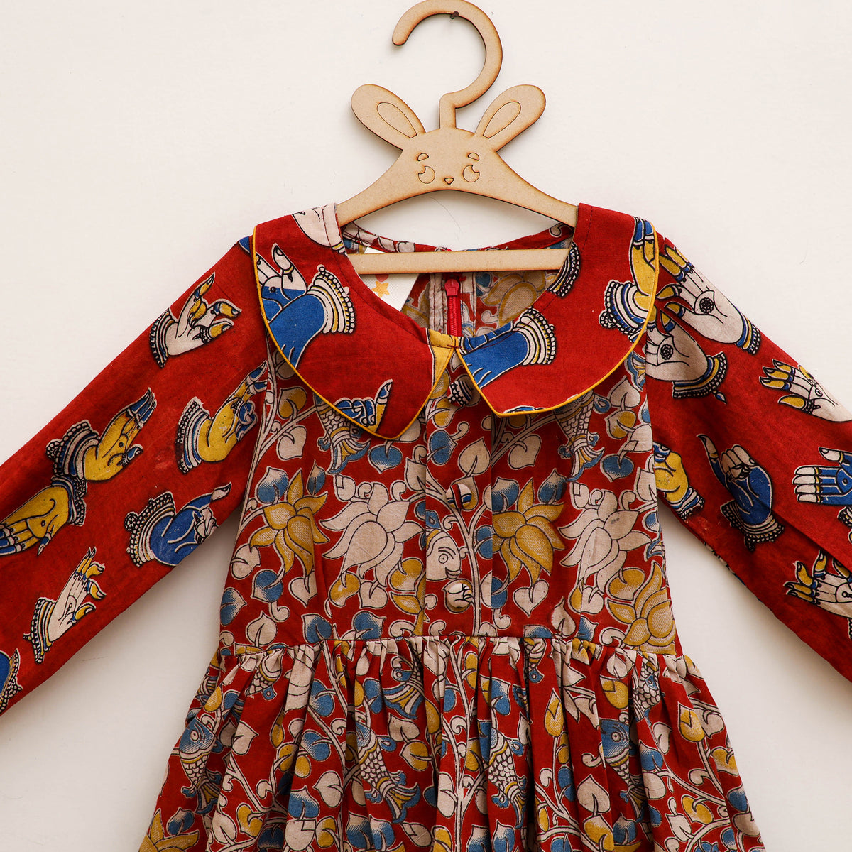 Pure Cotton Girls Frock Dress in Kalamkari Prints (3-4 Years) 42