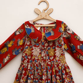 Pure Cotton Girls Frock Dress in Kalamkari Prints (3-4 Years) 42