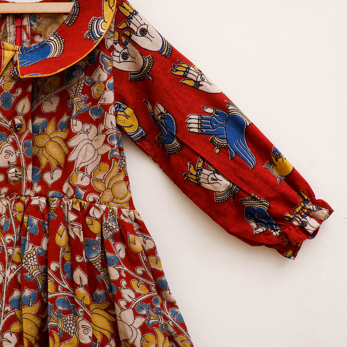 Pure Cotton Girls Frock Dress in Kalamkari Prints (3-4 Years) 42