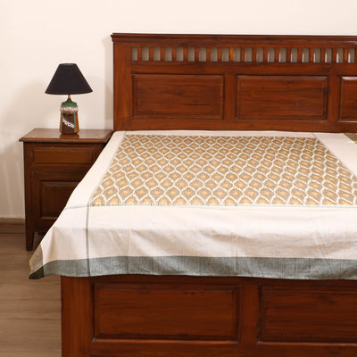 Pochampally Ikat Weave Cotton Single Bedsheet (90 x 60 in) 10